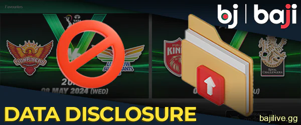 Disclosure of data on the Baji website